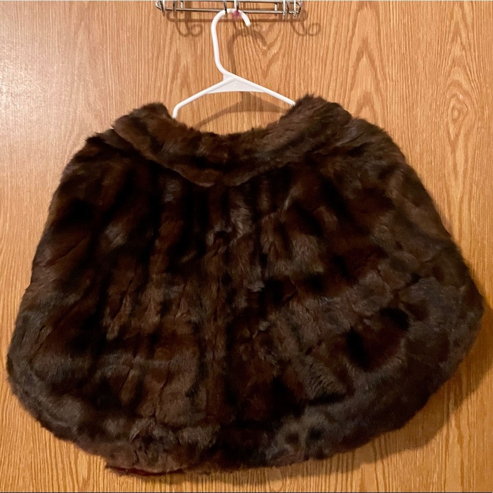 Vintage Strawbridge & Clothier Mink Fur Stole Cape Wrap Coat Shawl Brown Fur